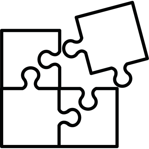 An icon of a puzzle piece connecting to the puzzle